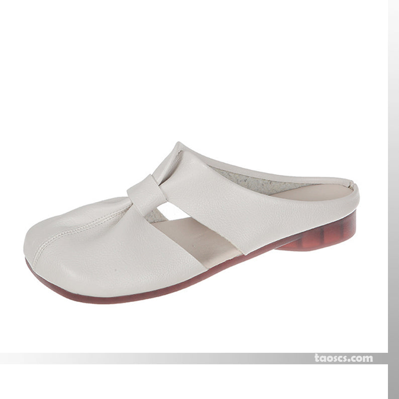 Women’s slip-on shoes with a bow and a soft sole
