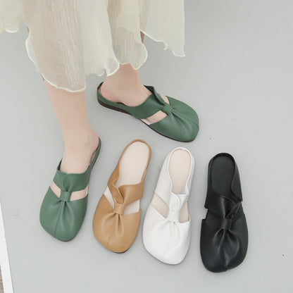 Women’s slip-on shoes with a bow and a soft sole