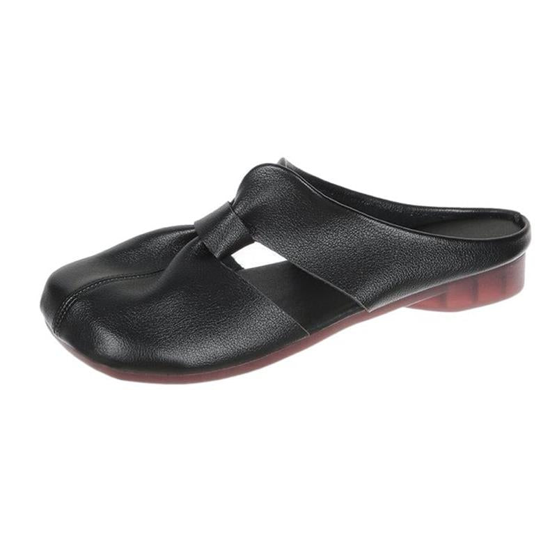 Women’s slip-on shoes with a bow and a soft sole