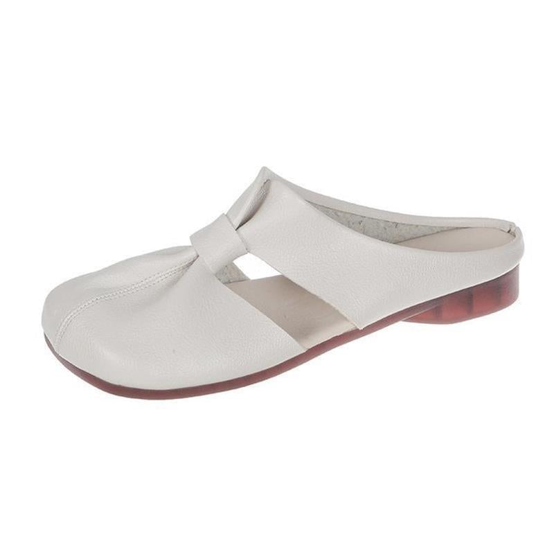 Women’s slip-on shoes with a bow and a soft sole